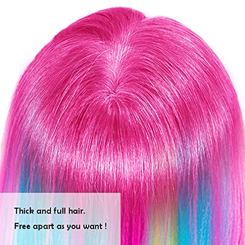 FABA Mannequin Head with Colorful Hair 26-28" | Braiding Practice Head