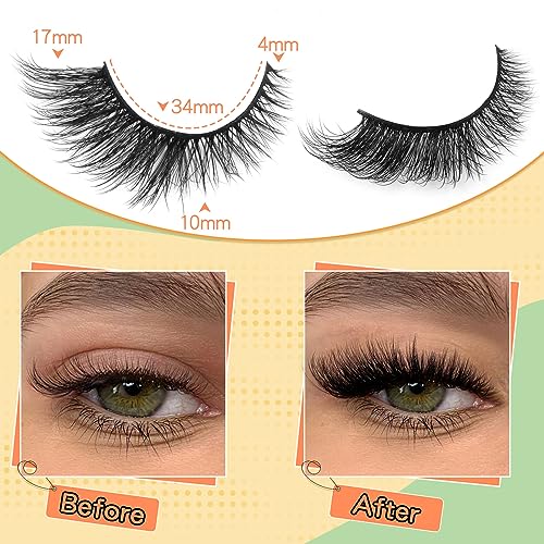 Fox Eye False Eyelashes - 9 Pairs Wispy Mink Lashes