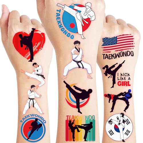 96 Taekwondo Temporary Tattoos for Kids - Martial Arts Party Favors