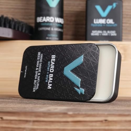 VOLT Grooming Beard Balm for Men, Organic Oils, Bees Wax, Mango & Shea Butter, Beard Care Moisturizer Leave in Conditioner for Beards, Natural Ingredients, Softens & Styles, Outback Scent, 1.5 Oz