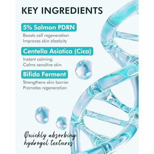 DERMAL Seoul Face PDRN Hydrogel Melting Mask (4 Pack) - 5% Salmon DNA Overnight Regeneration Facial Mask - Skin Barrier Repair & Calming Ritual with Cica & Probiotics - K-Beauty