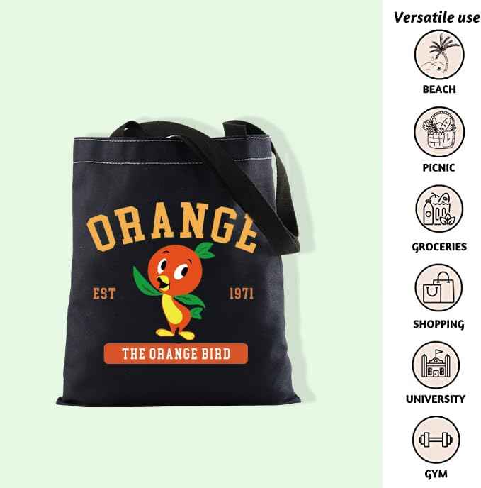 FOTAP Orange Bird Makeup Bag Cartoon Character Lover Gift Orange Bird Est 1971 Zipper Pouch Magic Kingd*m makeup bag (ORANGE BIK Tote)