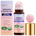 Organic Castor Oil Roller with Rose Quartz Ball - 1.7 fl oz