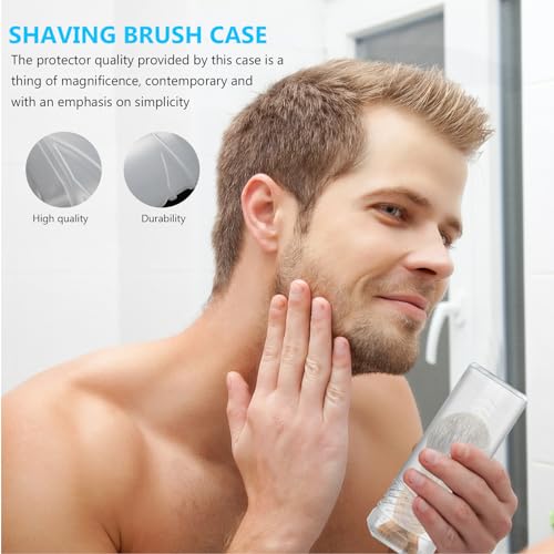 HEALLILY Travel Shaving Brush Case Adjustable Height Shave Brush Holder Stand Portable Storage for Men S Grooming