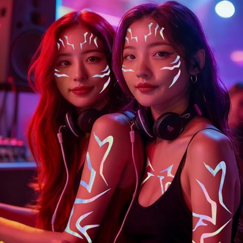 8 Pcs Holographic Temporary Tattoo Stickers for Cosplay