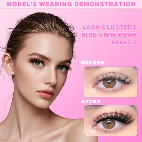 80D Wispy Lash Clusters D Curly 12-20MM Mix Length Eyelash Extensions