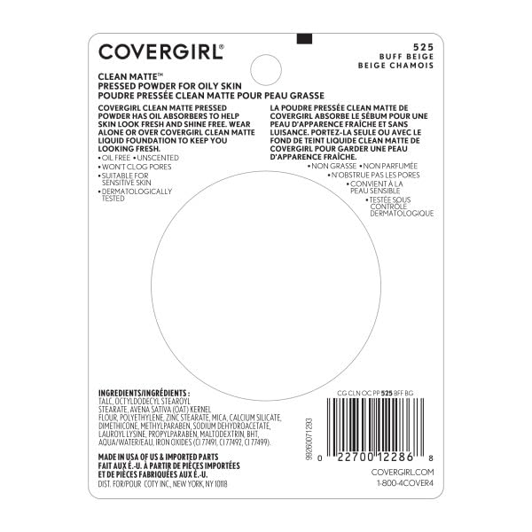 COVERGIRL Clean Matte Pressed Powder Buff Beige 10g