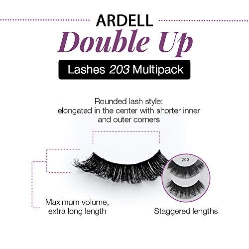 Ardell False Eyelashes 4 Pack Double Up 203, x 2 packs (4 pairs per pack)