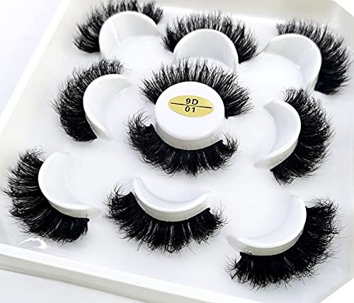 5 Pairs 25mm 3D Mink Lashes - Natural False Eyelashes
