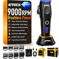 Metal Body 9000 RPM Brushless Motor Professional Hair Clippers for Men: Cordless Barber Clipper with DLC Blades LED Display Fast Charging Stand Travel Pouch Maquina para Cortar Pelo De Hombre
