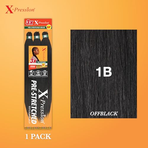 Sensationnel X-Pression Prestretched Braids 3X 58in Box Braids