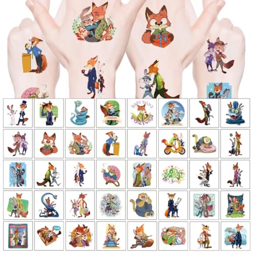 40Pcs Zootopia Temporary Tattoo Stickers for Kids