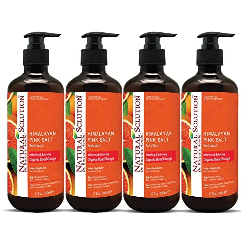 Natural Solution Body Wash, Revitalizes & Refreshing Your Skin, Formulated with Organic Blood Orange Extracts with Himalayan Pink Salt, 17 fl oz/Each ? Pack of 4