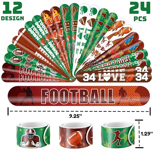 Football Party Favors Set - 48 Tattoos & 24 Slap Bracelets