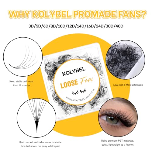 500 Premade Fans Lash Extension 24D 0.03 D Curl Promade Fans 12mm Premade Lash Fans for Eyelash Extension Middle Stem Handmade Loose Pre made Eyelash Fans Volume Soft Pointy Base (24D,0.03-D-12MM)