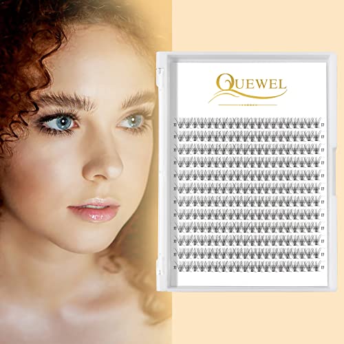 QUEWEL 10D Cluster Lashes 240Pcs - 11mm DIY Eyelash Extensions