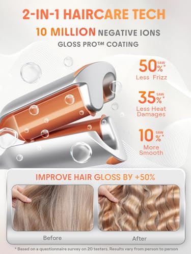 SHEGLAM Beach Babe Hair Waver 2 Barrel Crimper 1.25" for Long Hair