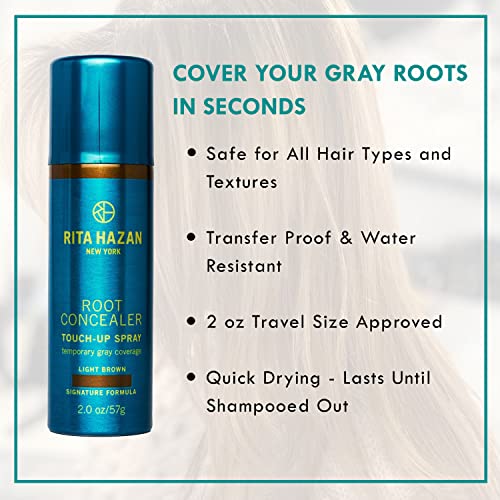 Rita Hazan Root Concealer Spray - Gray Hair Cover Up, 2 oz