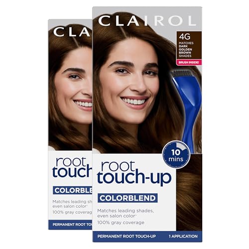 Clairol Root Touch-Up by Nice'n Easy Permanent Hair Dye, 4G Dark Golden Brown Hair Color, Pack of 2