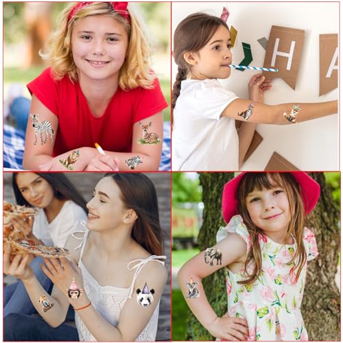 Jungle Animal Temporary Tattoos - 200+ Sheets Safari Party Favors