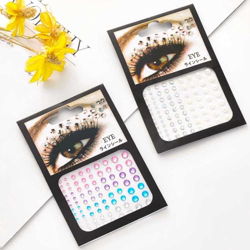 Zoestar Crystal Eye Jewels Breast Gems Festival Rave Stickers Set for Women (Style 3)