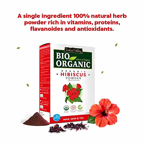 Indus Valley Organic Hibiscus Powder for Hair & Skin Care