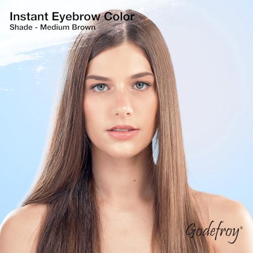 Godefroy Fast Acting Temporary Brow Color, Medium Brown – 3 Applications