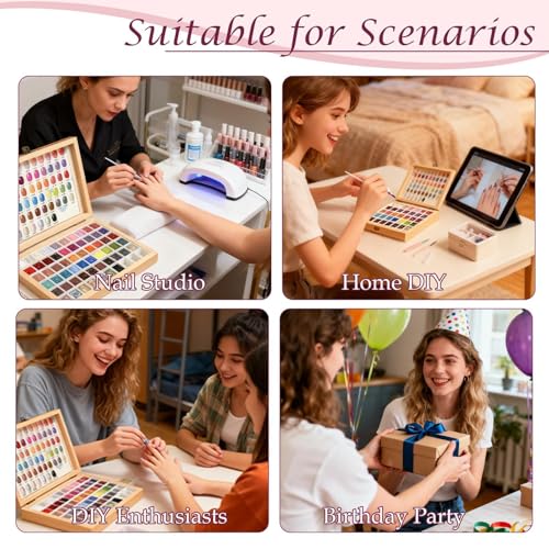 57 Colors Nail Gel Polish Palette Kit for Ombre & Nail Art - Home & Salon Use