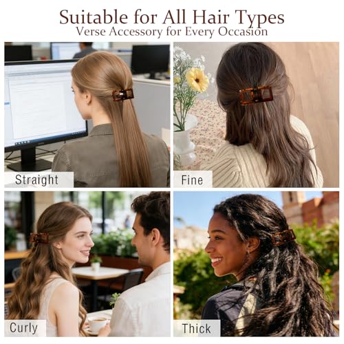 BADAO Magnetic Hair Clips - 2 Pairs Seamless No-Slip Styling Clips for Women