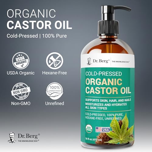 Dr. Berg Organic Castor Oil 16 fl oz Cold-Pressed