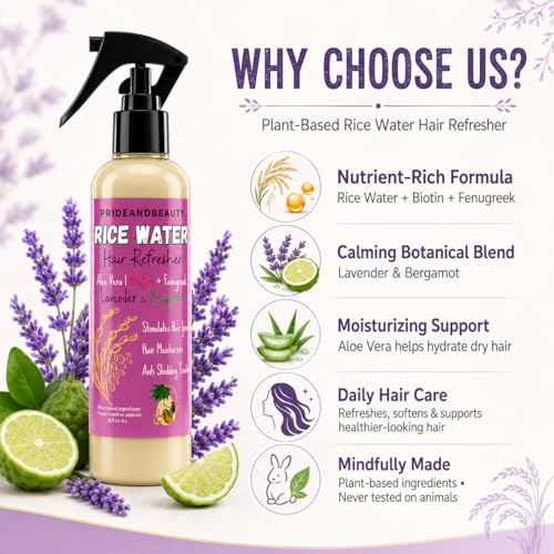 Fermented Rice Water Leave-In Conditioner Spray for Hair Growth - 4 oz