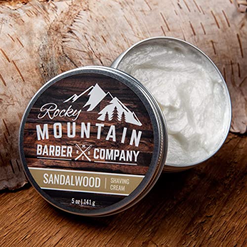Sandalwood Shaving Cream for Men - Thick Lather, Water-Based, 5oz
