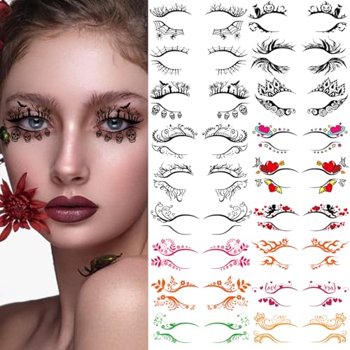 24 Pairs Temporary Eye Tattoo Stickers - Waterproof Eyeliner