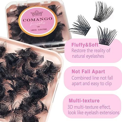144Pcs C Curl 14mm Lash Clusters - DIY Eyelash Extensions