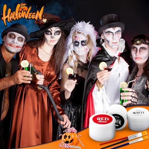 Black White Red Face Paint Set - 5.28oz Professional Makeup Kit