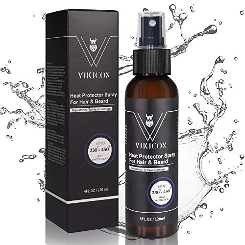 VIKICON Father's Day Gift Set for Men with Beard Hair Straightener & Heat Protectant Spray, Mini & Auto Shut Off Cordless Beard Brush