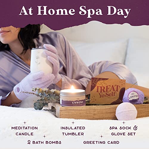 Purple Canyon Spa Gift Box for Women | Relaxing Lavender Stress Relief Gift for Women | All Natural Ingredients | 6 Peice Set