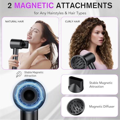 Aowoka Professional Hair Dryer 160000 RPM Ionic Blow Dryer with 500M Ions, 12 Settings, Low Noise, Lightweight