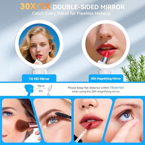 Auxmir Double-Sided Travel Makeup Mirror with 30X Magnification