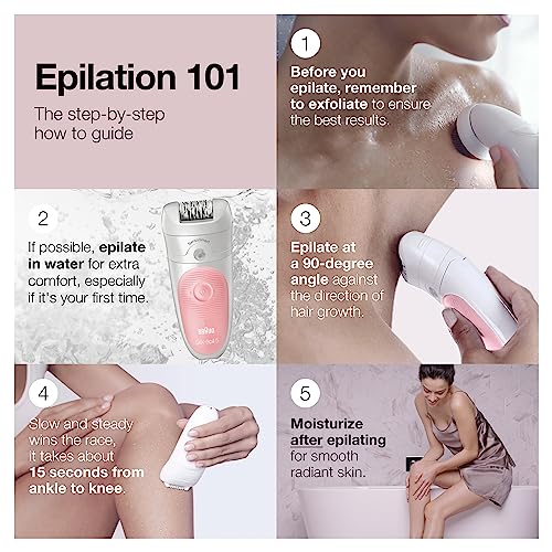 Braun Epilator Silk-?pil 5 5-620, Hair Removal Device, Epilator for Women, Shaver & Trimmer, Cordless, Rechargeable, Wet & Dry, 6 Piece Set, Holiday Gifts for Women
