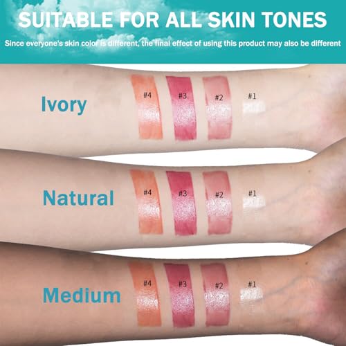 Qawnfy Hydrating Lip Oil Set - Moisturizing Long-Lasting Lip Gloss with Natural Ingredients, Dusty Rose