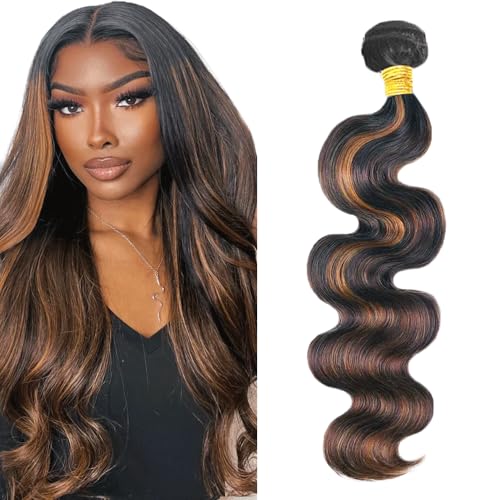 Fridnae P1B30 Light Brown Ash Body Wave Human Hair Bundles 34 Inch