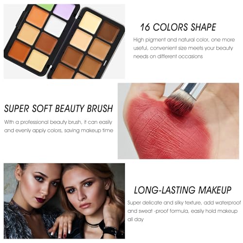 LSxia Set #06 Contour + Concealer Makeup Palette 16 Colors All-in-One Face Kit