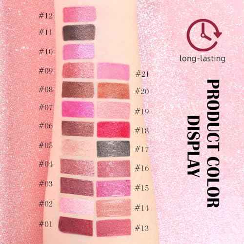 Kaely 2-in-1 Mauve Metallic Lipstick and Lip Liner Makeup, Shimmer Liquid Metallic Lipsticks for Women, Glitter Lip Gloss Stain Long Lasting Waterproof Smudge Proof 24 Hour, Vegan & Cruelty-Free, 16