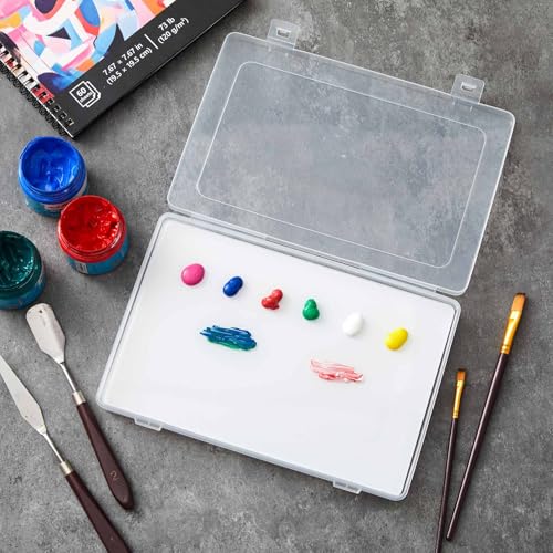 Nuanchu 1 Set White Tempered Glass Oil & Acrylic Paint Palette, Stay Wet, 10.2 x 6.8 Inches