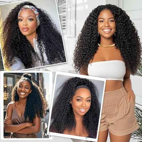 Long Burmese Curly Half Wigs for Black Women, 3 in 1 Glueless Wear and Go Protein Synthetic Hair Flip Over Wig, Soft Natural Human Hair Feel, Lightweight Beginner Friendly, Clip and Leave Out Options