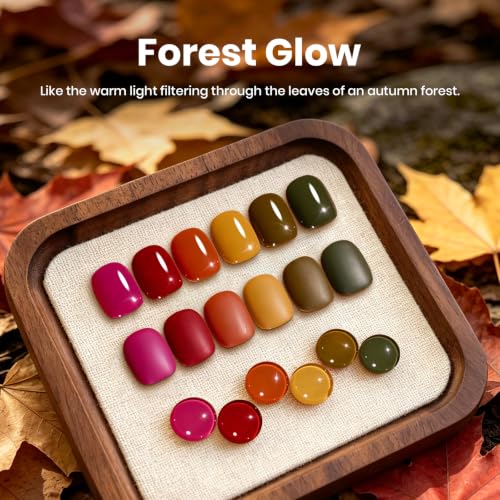 Beetles Forest Glow Gel Polish Set - 6 Warm Earth Tones