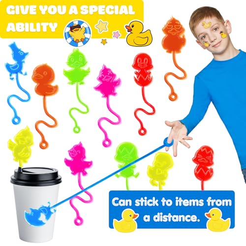 48 Pcs Duck Party Favors - Stick Hands & Temporary Tattoos