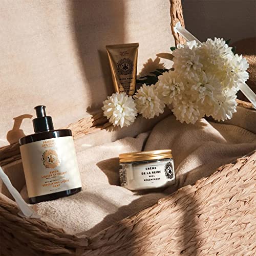Panier des Sens - Exfoliating Liquid Hand Soap + Hand Cream - with Organic Honey Extract - Natural Exfoliation + Skin Moisturizing - 97% Natural Ingredients Hand Care Made in France