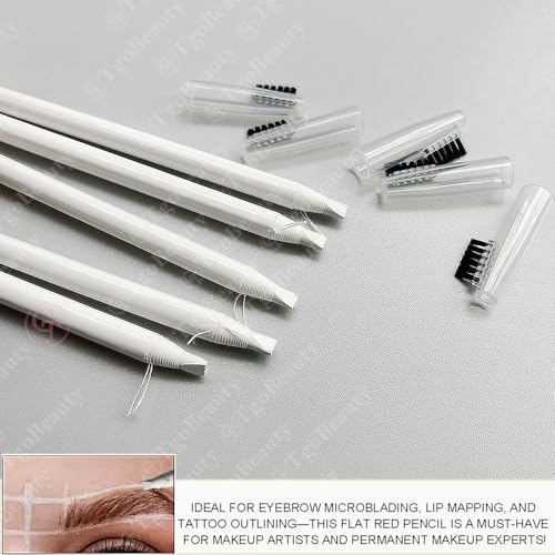 DuBeauty Microblading Mapping Pencil Set - 3pcs Waterproof Eyebrow & Lip Tattoo Pencils